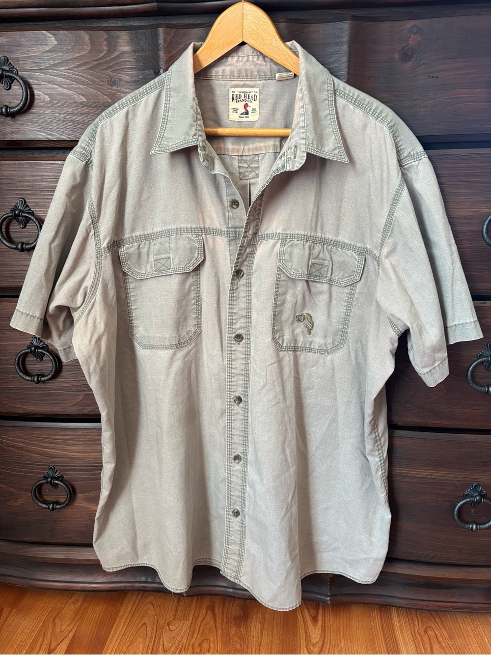 Redhead Brand Co Men’s Short Sleeve Button Down Shirt, Size 2XL